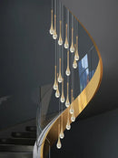 GobekUsa Crystal Chandelier: Modern LED Hanging Lamp for Living Room, Villa, and Staircase