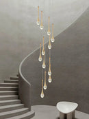 GobekUsa Crystal Chandelier: Modern LED Hanging Lamp for Living Room, Villa, and Staircase