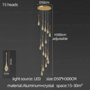 GobekUsa Crystal Chandelier: Modern LED Hanging Lamp for Living Room, Villa, and Staircase