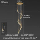 GobekUsa Crystal Chandelier: Modern LED Hanging Lamp for Living Room, Villa, and Staircase
