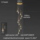 GobekUsa Crystal Chandelier: Modern LED Hanging Lamp for Living Room, Villa, and Staircase