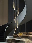 GobekUsa Crystal Chandelier: Modern LED Hanging Lamp for Living Room, Villa, and Staircase
