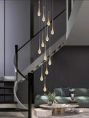 GobekUsa Crystal Chandelier: Modern LED Pendant Light for Villa Living Room and Attic