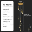 GobekUsa Crystal Chandelier: Modern LED Pendant Light for Villa Living Room and Attic