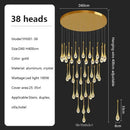 GobekUsa Crystal Chandelier: Modern LED Pendant Light for Villa Living Room and Attic