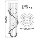 GobekUsa Crystal Chandelier: Modern LED Staircase Light for Living Room and Lobby