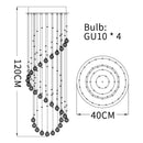 GobekUsa Crystal Chandelier: Modern LED Staircase Light for Living Room and Lobby