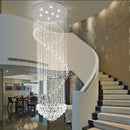 GobekUsa Crystal Chandelier: Modern LED Staircase Light for Living Room and Lobby