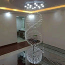 GobekUsa Crystal Chandelier: Modern LED Staircase Light for Living Room and Lobby