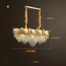 GobekUsa Crystal Chandelier: Modern LED Tassels Stainless Steel Pendant Light for Living Room