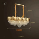 GobekUsa Crystal Chandelier: Modern LED Tassels Stainless Steel Pendant Light for Living Room