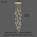 GobekUsa Crystal Chandelier: Modern LED Water Droplet Staircase Light