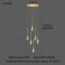 GobekUsa Crystal Chandelier: Modern LED Water Droplet Staircase Light