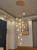 GobekUsa Crystal Chandelier: Modern LED Water Droplet Staircase Light