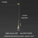 GobekUsa Crystal Chandelier: Modern LED Water Droplet Staircase Light