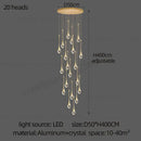 GobekUsa Crystal Chandelier: Modern LED Water Droplet Staircase Light