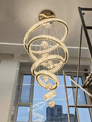 GobekUsa Crystal Chandelier: Modern Living Room Pendant Lamp for Elegant Interior Lighting