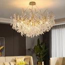 GobekUsa Crystal Chandelier: Modern Luxury Branch Pendant Light for Living Room, Lobby & Hotel by Decorbites