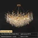 GobekUsa Crystal Chandelier: Modern Luxury Branch Pendant Light for Living Room, Lobby & Hotel by Decorbites