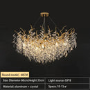 GobekUsa Crystal Chandelier: Modern Luxury Branch Pendant Light for Living Room, Lobby & Hotel by Decorbites