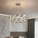 GobekUsa Crystal Chandelier: Modern Luxury Duplex Staircase Ring Lamp