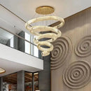 GobekUsa Crystal Chandelier: Modern Luxury Golden Lighting for Villa, Duplex Hall