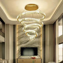 GobekUsa Crystal Chandelier: Modern Luxury Golden Lighting for Villa, Duplex Hall