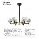 GobekUsa Crystal Chandelier Modern Luxury Light for Living Hall Dining Bedroom