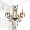 GobekUsa Crystal Chandelier Pendant Light Cognac Gold LED Luxury Lamp for Dining Living Room