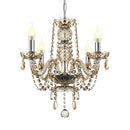 GobekUsa Crystal Chandelier Pendant Light Cognac Gold LED Luxury Lamp for Dining Living Room