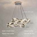 GobekUsa Crystal Chandelier Pendant Light - Dimmable Modern Luxury LED Chrome Luminaria