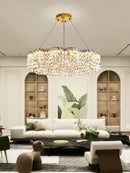 GobekUsa Crystal Chandelier Pendant Light, Elegant Hanging Lamp Fixture