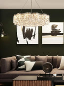 GobekUsa Crystal Chandelier Pendant Light, Elegant Hanging Lamp Fixture