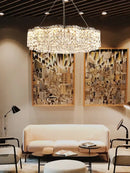 GobekUsa Crystal Chandelier Pendant Light, Elegant Hanging Lamp Fixture