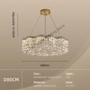 GobekUsa Crystal Chandelier Pendant Light, Elegant Hanging Lamp Fixture