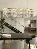 GobekUsa Crystal Chandelier Pendant Light, Elegant Hanging Lamp Fixture