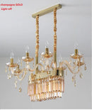 GobekUsa Crystal Chandelier Pendant Light for Dining Room - Gold/Silver/Cognac/Smoky Gray - Indoor Décor