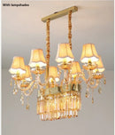 GobekUsa Crystal Chandelier Pendant Light for Dining Room - Gold/Silver/Cognac/Smoky Gray - Indoor Décor
