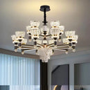 GobekUsa Crystal Chandelier Pendant Light for Living and Dining Room Luxury Home Decor