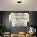 GobekUsa Crystal Chandelier Pendant Light for Living Dining Room Luxury Lamps