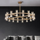 GobekUsa Crystal Chandelier Pendant Light for Living Room Dining Room Ceiling Lighting