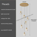 GobekUsa Crystal Chandelier Pendant Light for Luxury Staircase