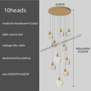 GobekUsa Crystal Chandelier Pendant Light for Luxury Staircase