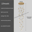 GobekUsa Crystal Chandelier Pendant Light for Luxury Staircase