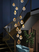 GobekUsa Crystal Chandelier Pendant Light for Luxury Staircase