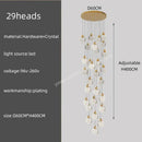 GobekUsa Crystal Chandelier Pendant Light for Luxury Staircase
