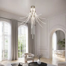 GobekUsa Crystal Chandelier Pendant Light for Stairs Living Room Kitchen Island Dining Bar