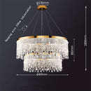 GobekUsa Crystal Chandelier Pendant Light LED Fixture for Living Dining Room Glamorous Home Decor