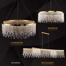 GobekUsa Crystal Chandelier Pendant Light LED Fixture for Living Dining Room Glamorous Home Decor