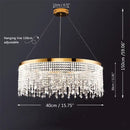 GobekUsa Crystal Chandelier Pendant Light LED Fixture for Living Dining Room Glamorous Home Decor